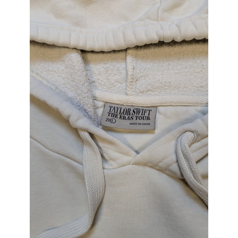 Taylor Swift Hoodie Womens 2XL XXL White Cream Sweatshirt Eras Tour Concert - Picture 6 of 13